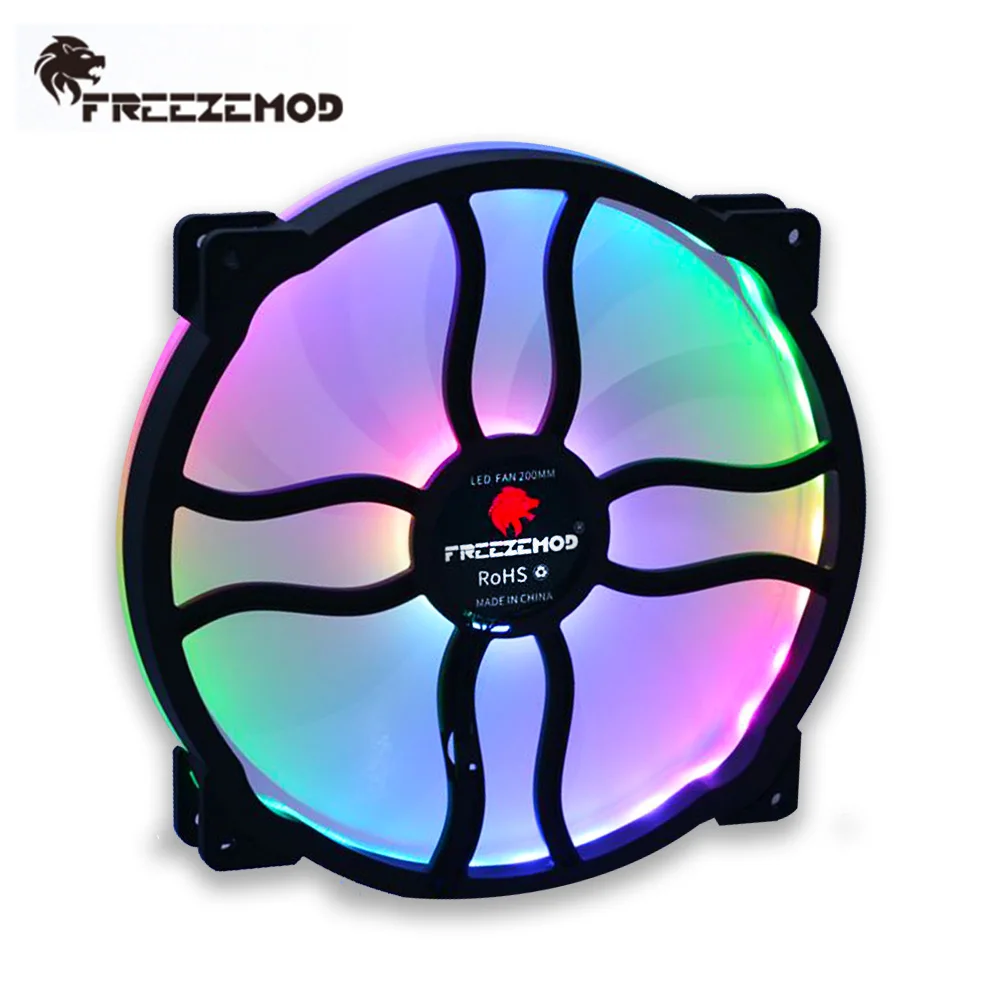 

FREEZEMOD 20CM Water Cooler Radiator Fan LED 5V A-RGB Chassis Fan Water Cooling Kit CE ROSH for Modding Rainbow Aurora AURA SYNC