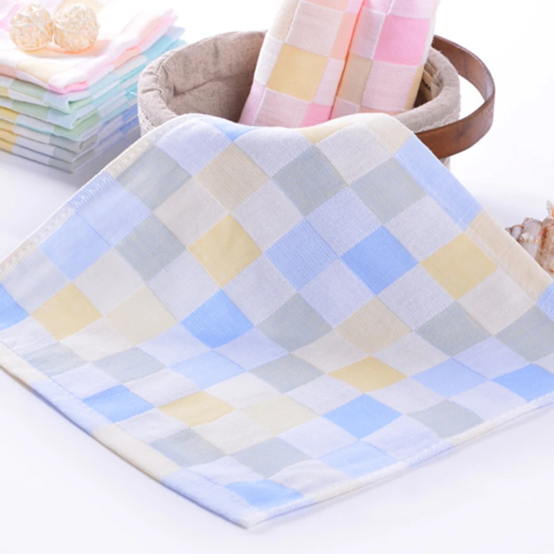 

Soft Baby Cotton Bath Towel Feeding Wipe Cloth Square Face Hand Small Towel For Infant Kids Solid Color Feeding Towel