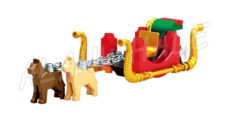 592 шт. креативный зимний праздник зеленый грузовой подарок поезд снежная санка