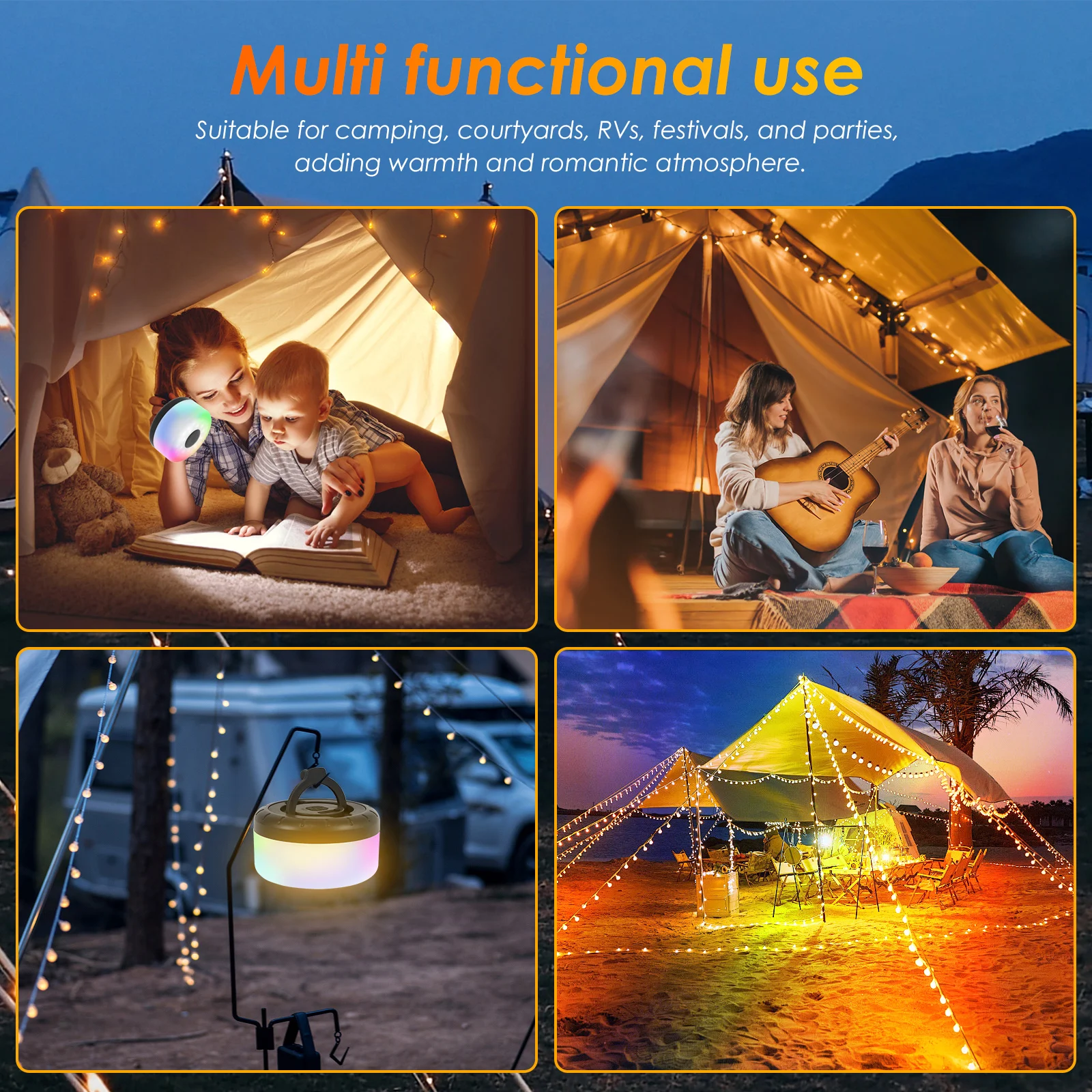 Походные светильники подвесные для кемпинга с 5 режимами освещения