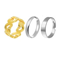 set ring gold heart sharp 316l stainless steel ring cool titanium jewelry for women men wedding gift high quality