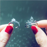 crown plated two in one ring with adjustable opening