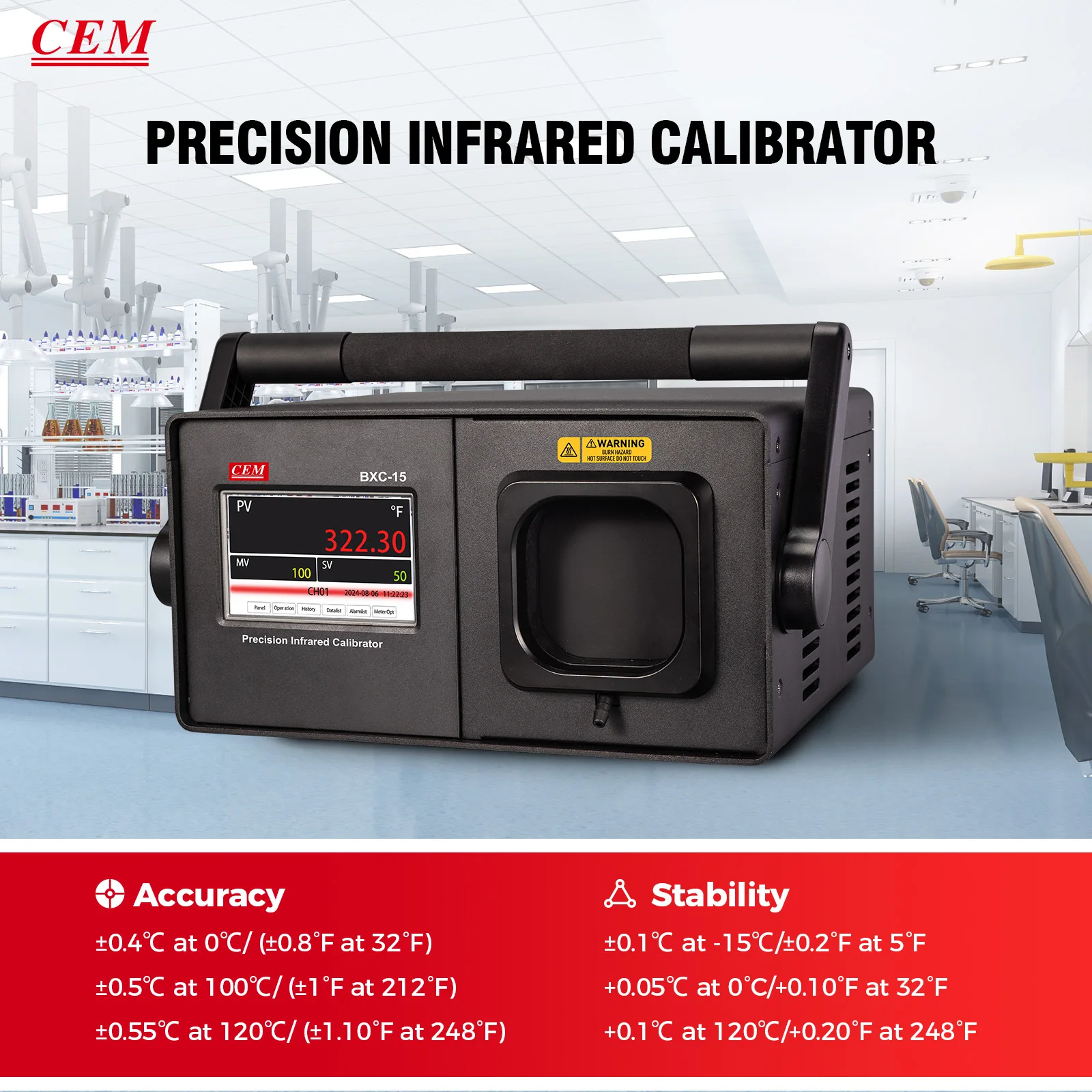 BXC-15 0 95 Эмиссивность целей -15 ℃ ~120 Портативный ИК-калибратор используемый для