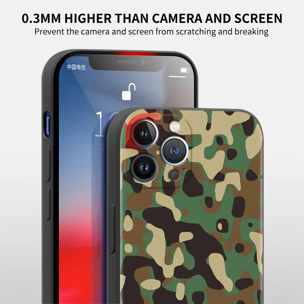 Камуфляжный армейский чехол для Apple iPhone 13 Pro 11 12 7 XR X XS Max 8 6 6S Plus 5 ярких цветов 2022