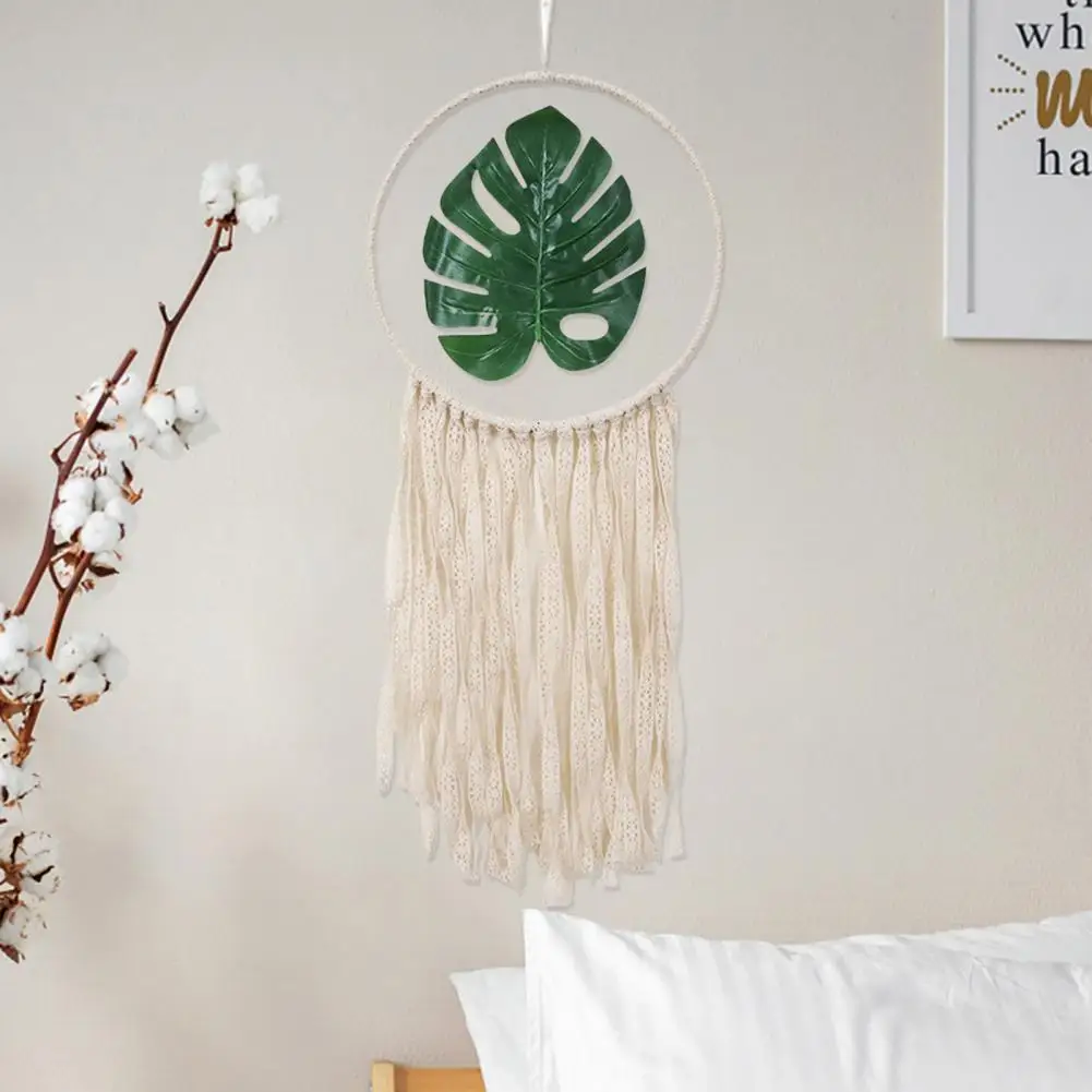 

Подвеска с хлопковой нитью, плетеный вручную кулон в форме листа, Ловец снов, украшение для дома