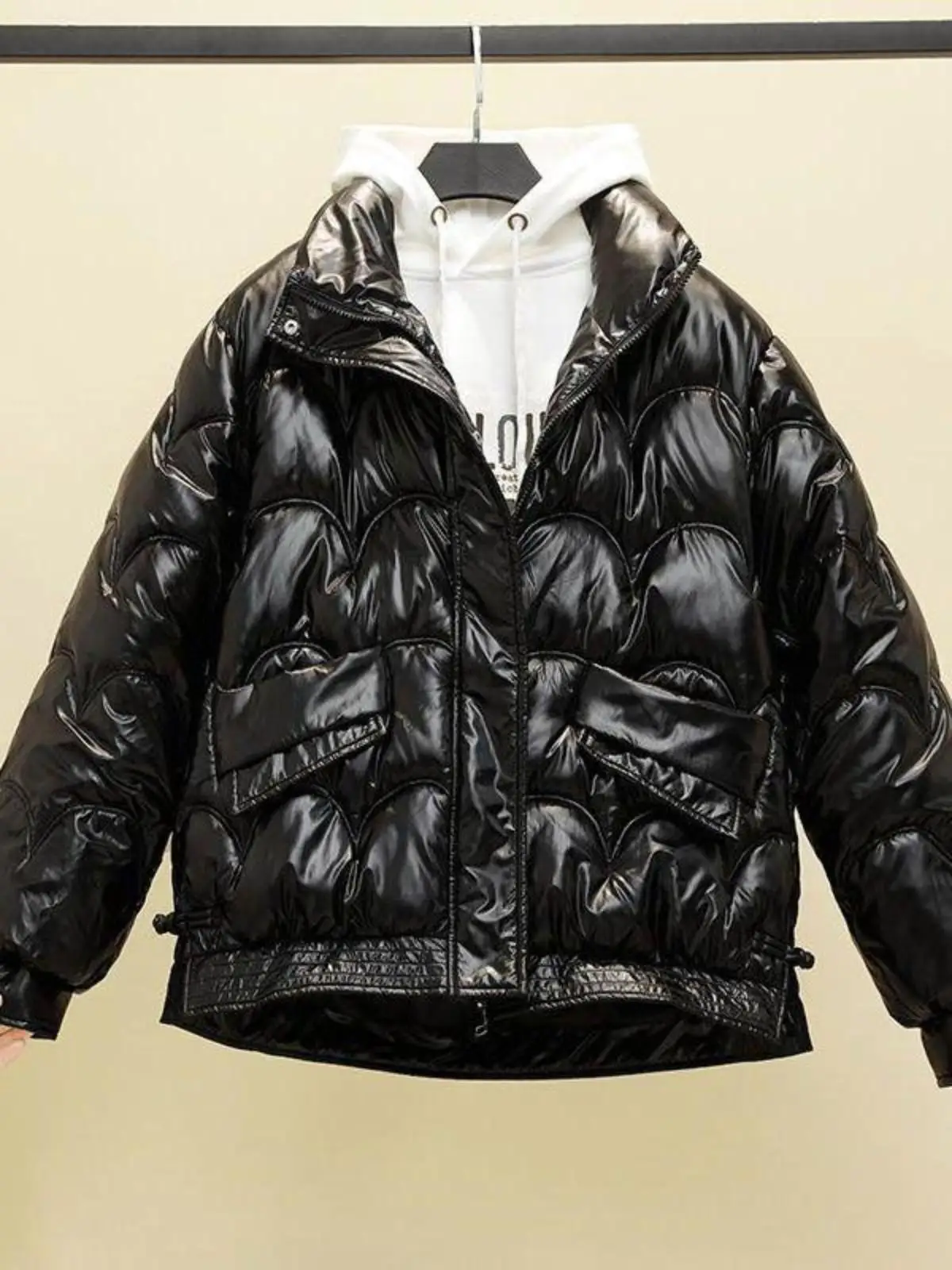 Off Season Disposable Bright Surface down Jacket Cotton-padded Clothes Women Short 2024 Winter New Korean Sle Loose Cotton-...