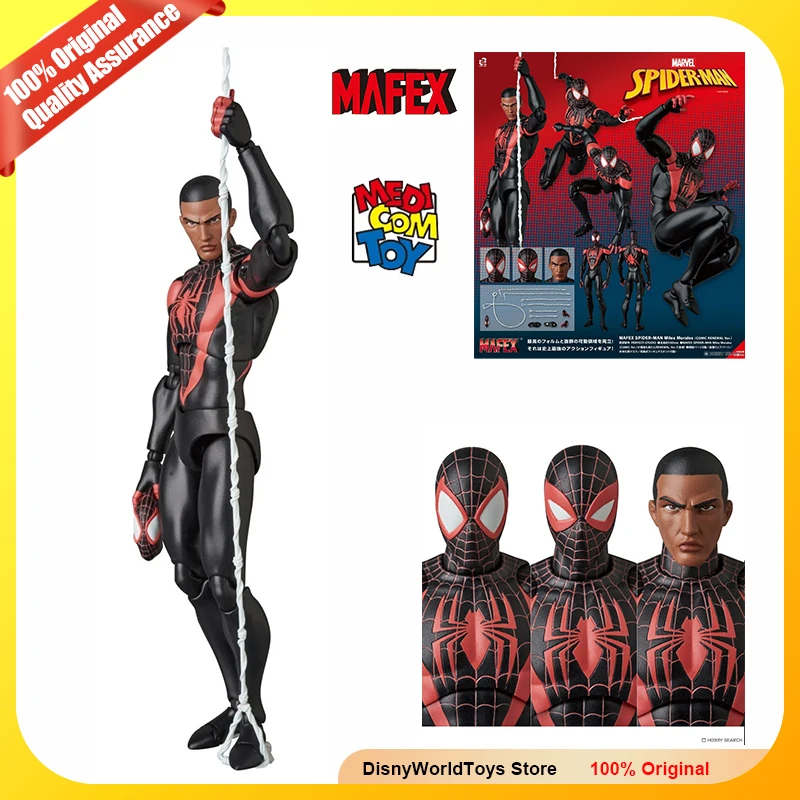 Фото 100% оригинальная игрушка Medicom, переиздание Mafex 276, Человек-паук Майлз Моралес, обновление комиксов, версия No 276, оригинальная фигурка на складе, модель игрушки №2