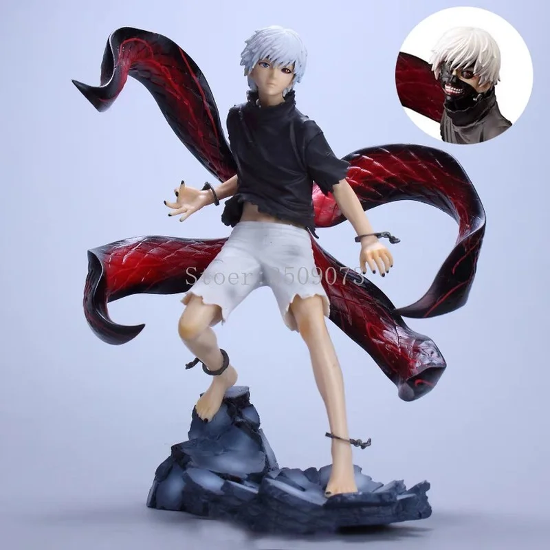 

Tokyo Ghoul Anime Figure Kaneki Ken Two Heads Awakening Action Figure Tokyo Ghoul Touka Kirishima Figurine Model Doll Gift 22cm