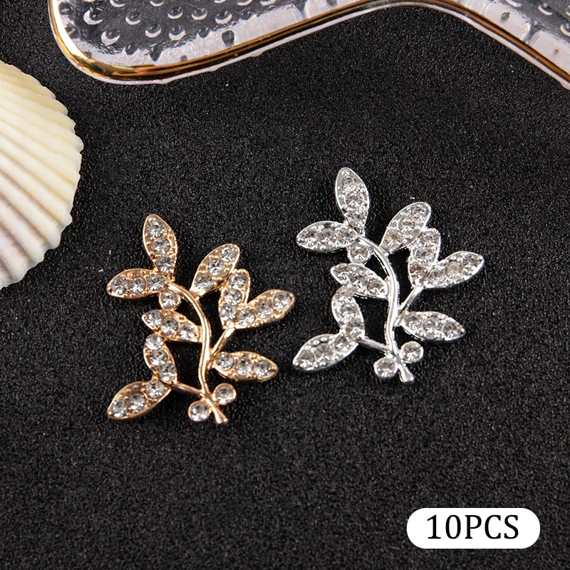 

10Pcs 3cm*3.2cm Fashion Metal Alloy Gold/Silver Color Branch Leaves Connectors Charm For Jewelry Making