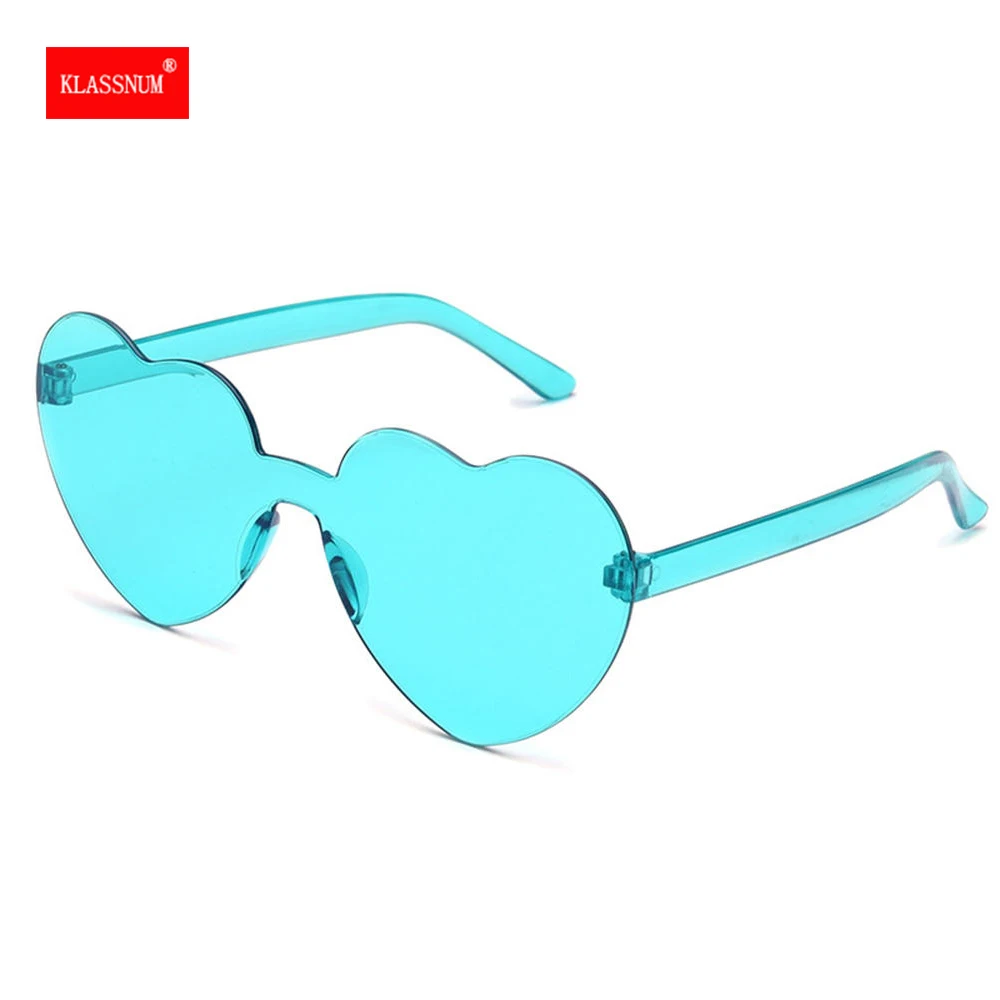 

Женские очки в форме сердца, цветные солнцезащитные очки без оправы, праздничные декоративные очки, солнцезащитные очки в форме сердца, жен...