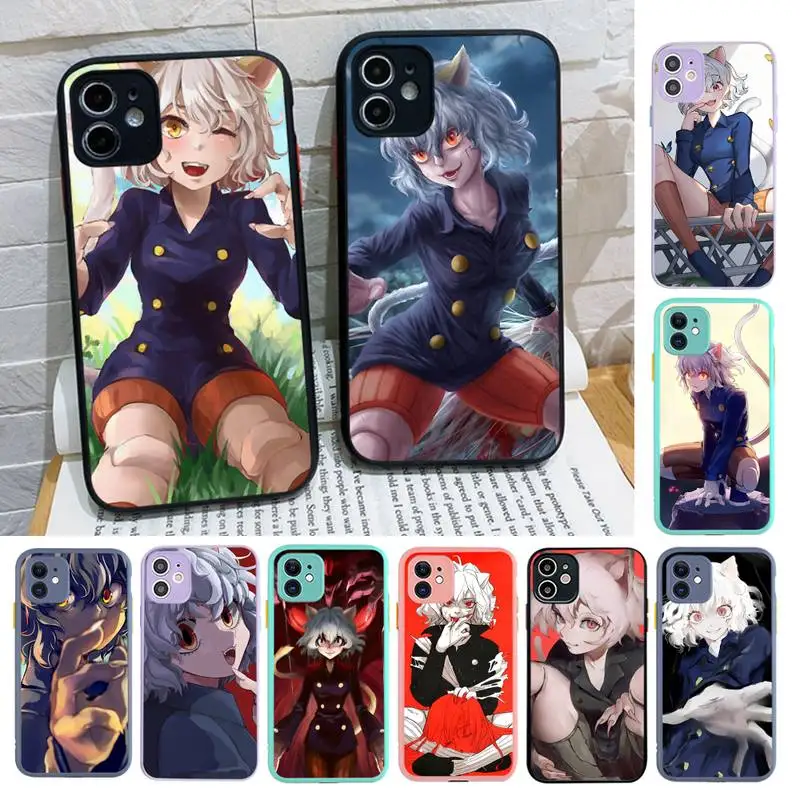 

Anime Hunter x Hunters Neferpitou cat Phone Case for iPhone 14 11 12 13 Mini Pro Max 8 7 Plus X XR XS MAX Translucent Cover