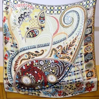 paisley silk square mulberry scarf 110 hem satin designer edges brand big scarfs shawl foulard femme large bandanas stole