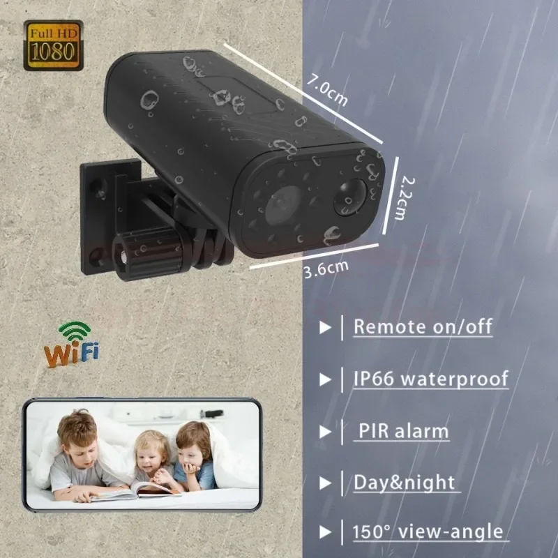 

Мини-камера видеонаблюдения с Wi-Fi, 1080p, HD