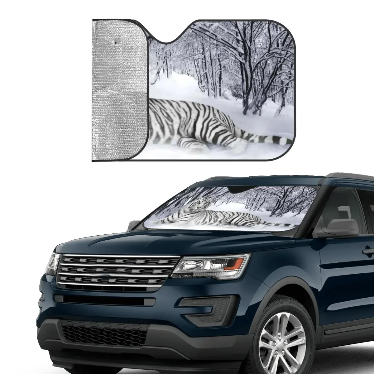 Бенгальский белый тигр солнцезащитный козырек ветровое стекло для любителей