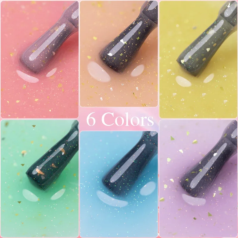 6 шт./компл. Hema Free Extension гель-лак для ногтей Soak Off Crystal Sugar Colors Блестящие блестки Builder