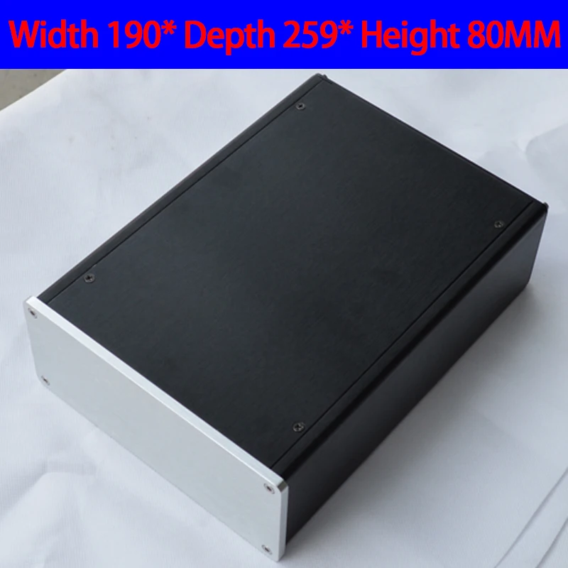 

KYYSLB 190*259*80MM X81 All Aluminum Alloy Amplifier Chassis Box House DIY Enclosure with Feet Screws Amplifier Case Shell