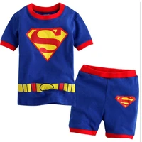childrens suit home clothes short sleeved shorts two piece round neck cartoon printing cotton childrens pajamas