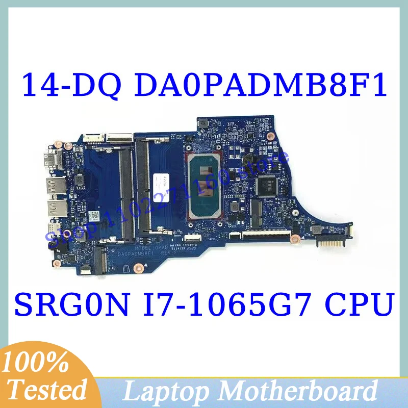 

Материнская плата DA0PADMB8F1 для HP Pavilion 14-DQ 14S-DQ с SRG0N I7-1065G 7 материнская плата с процессором для ноутбука 100% полностью протестирована