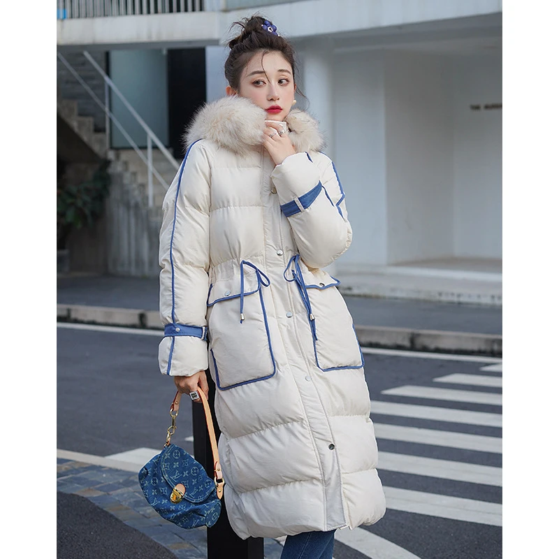 Cotton Parkas Women Fur Collar Full Sleeve Oversized Coat 2022 Winter Korean Fashion High Quality Thicken Outerwear Female Y965