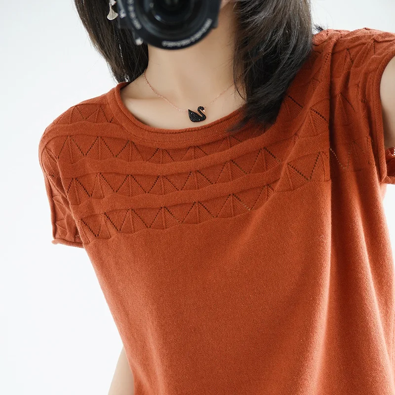 

2022new Summer Casual Short Sleeve Shirt letter print round neck T-Shirt Appliques Regular