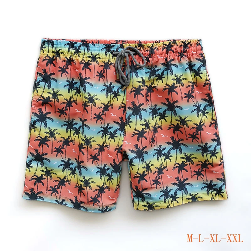 

2021 New Brand Mens Board Shorts Tropical Coconut Tree Swinwear Fast Dry Outdoor Boardshorts Summer Surf Boxer High Quality