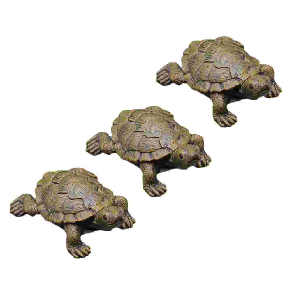 

3Pcs Simulation Tortoise Model Children's Educational Toys Tortoise Adornment