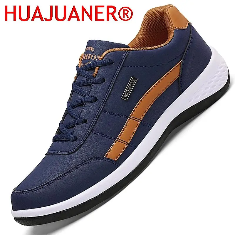 

Leather Men Shoes Sneakers Trend Casual Shoe Italian Breathable Leisure Male Sneakers Non-slip Footwear Men Vulcanized Shoes