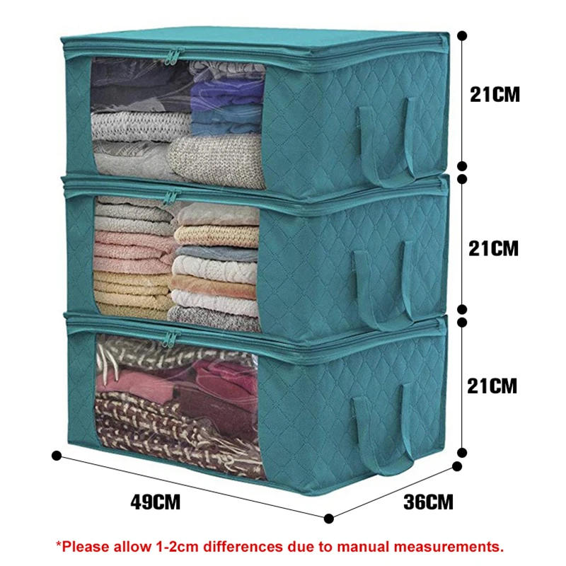 1Pcs 3Pcs Clothes Storage Bag Blanket Quilt Closet Box Home Organizer Foldable Storage Washable Sorting Household Cabinet XA843F