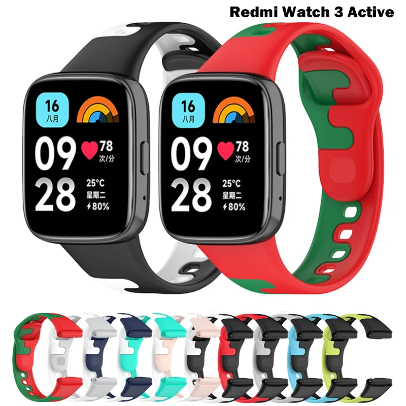 

New Silicone Strap For Xiaomi RedMi Watch 3 Active SmartWatch band For Redmi Watch 3 Lite Soft Waterproof Wrist Correa Bracelet