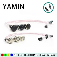 1216mm diy with 60100cm dupont wire reset momentary metal push button switch computer pc power supply plug in led illuminated