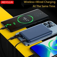 wireless power bank 10000mah pd 22 5w magnetic powerbank led free energy ultra thin universal external battery for iphone xiaomi