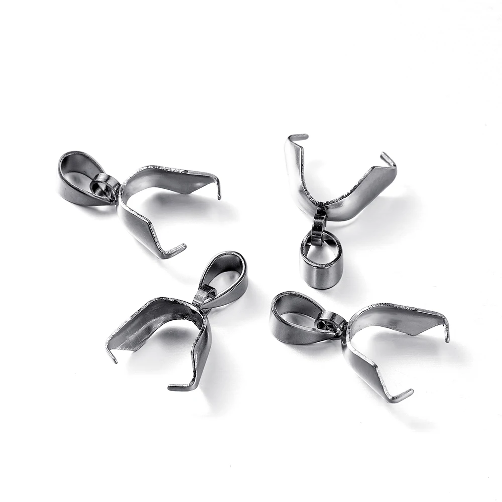 

20Pcs/Lot Stainless Steel Pendant Clasps Pinch Clip Bail Hooks Connector For DIY Jewelry Making Necklace Findings Accessories