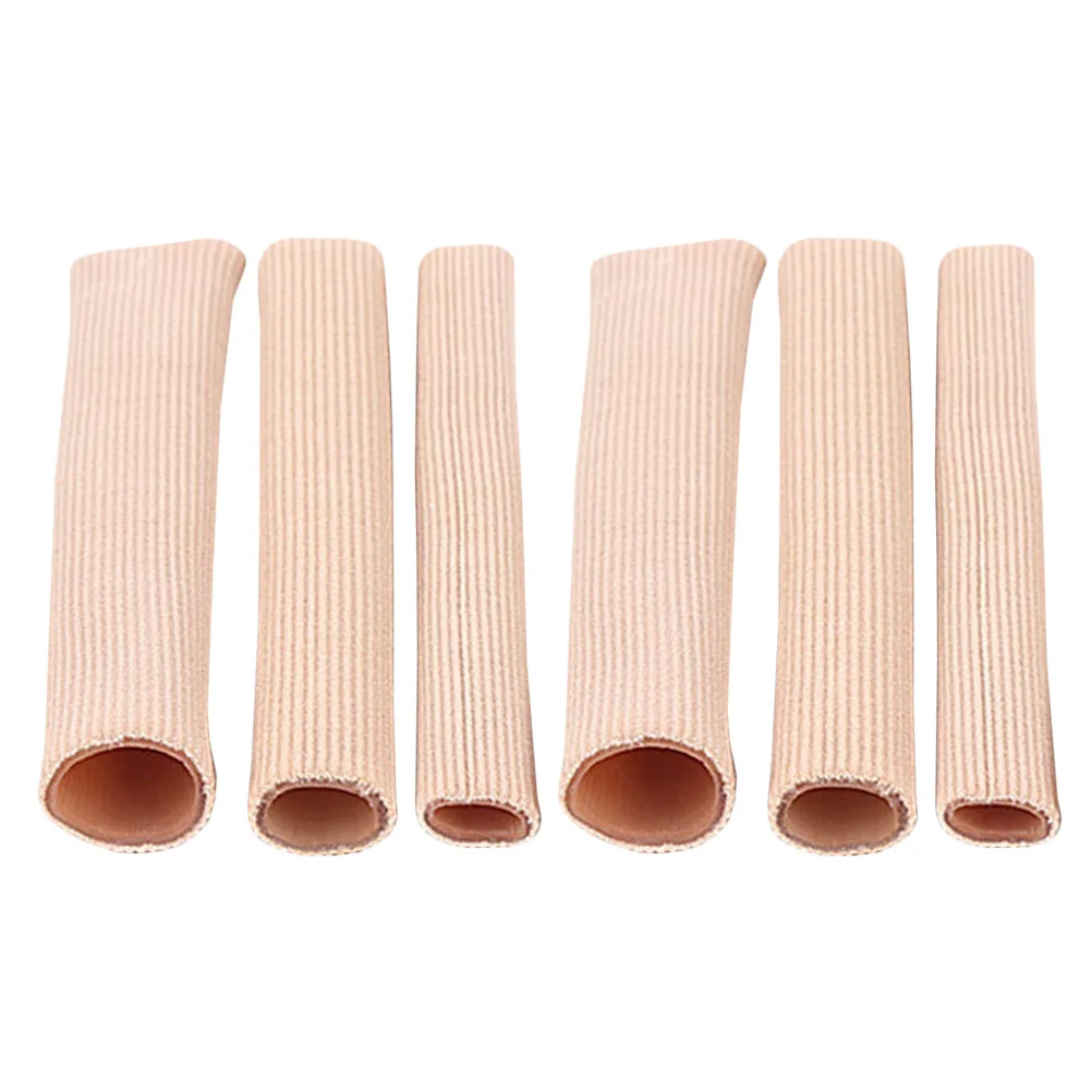 

Toe Finger Sleevecover Corn Protector Pad Protectors Cap Silicone Lined Tubing Fabric Elastic Cuttable Cushion Care Wrap Bandage