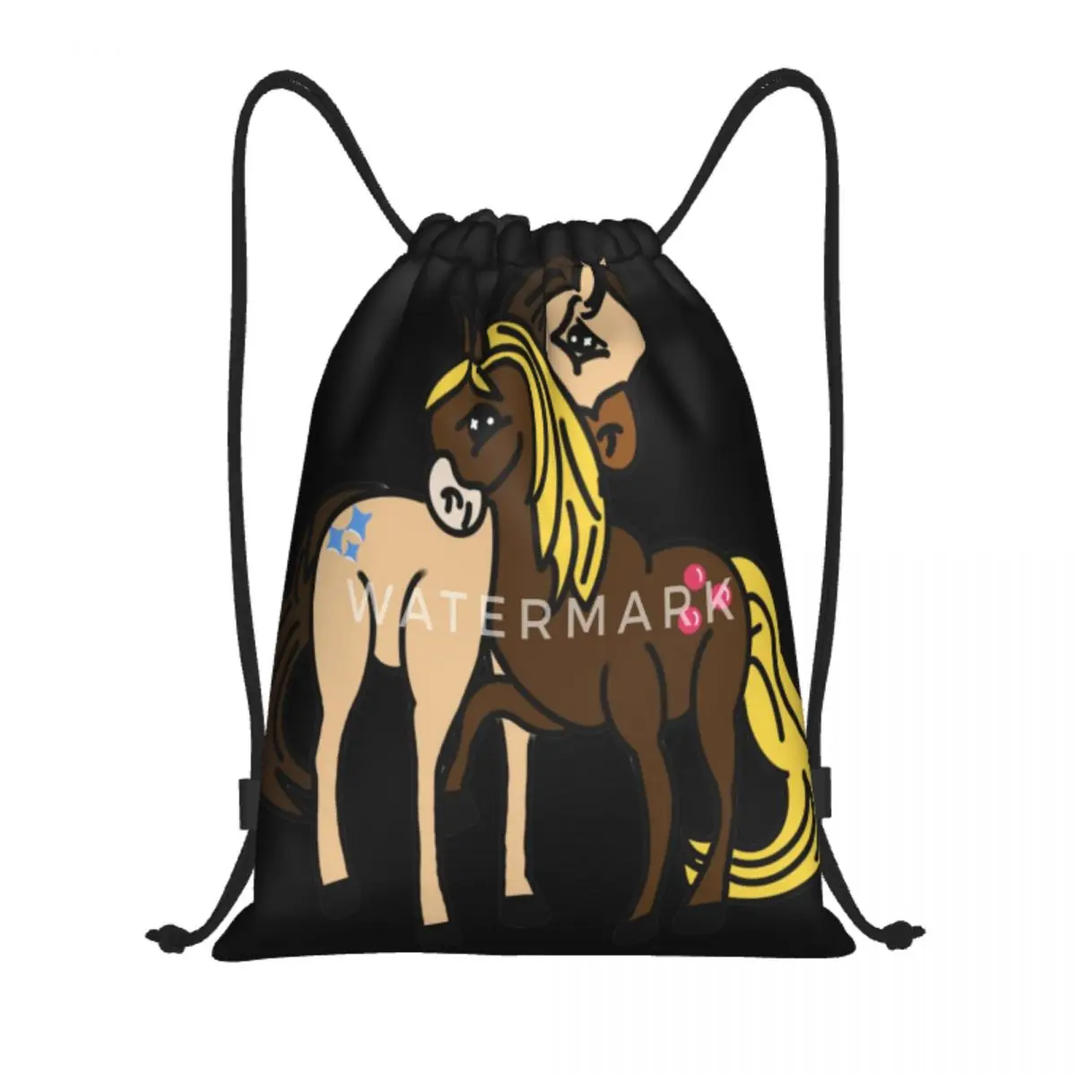 

Два маленьких пони, сумки на шнурке, рюкзак с застежкой-шнурком в стиле ретро, подходит для ежедневного подарка, несколько стилей