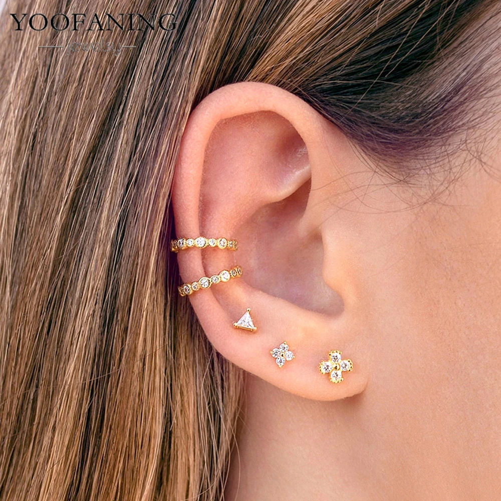 Фото Серьги-клипсы YOOFANING из чистого серебра 925 пробы, 1 шт., роскошные, милые, с цепочкой, элегантные и изысканные, в подарок на вечеринку №1