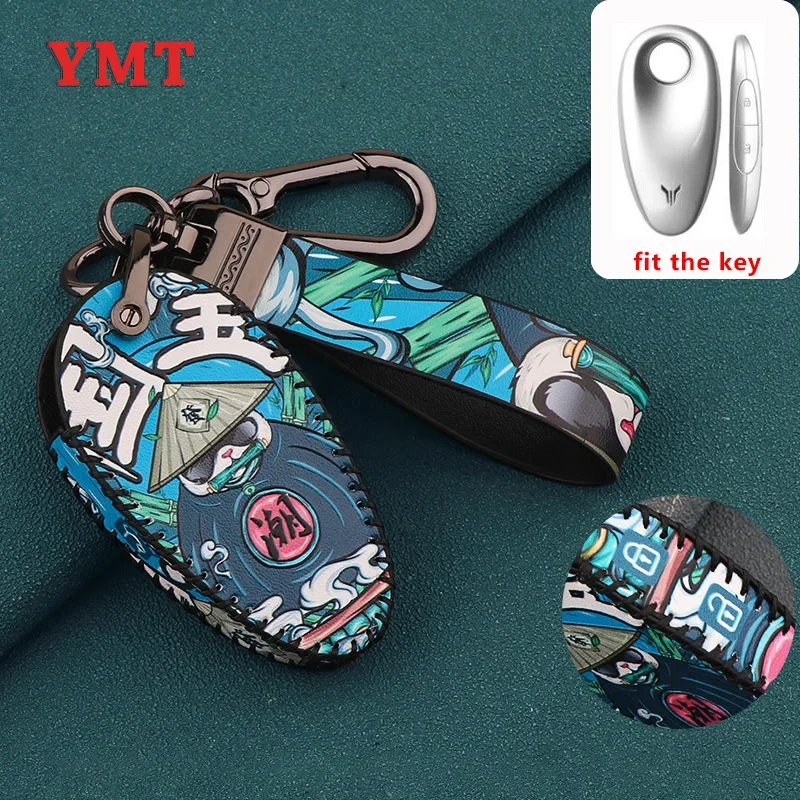 

Кожаный чехол для автомобильного ключа с пряжкой для VOYAH FREE 2023 2024, сумка-брелок, защитный чехол с дистанционным управлением, автомобильные аксессуары