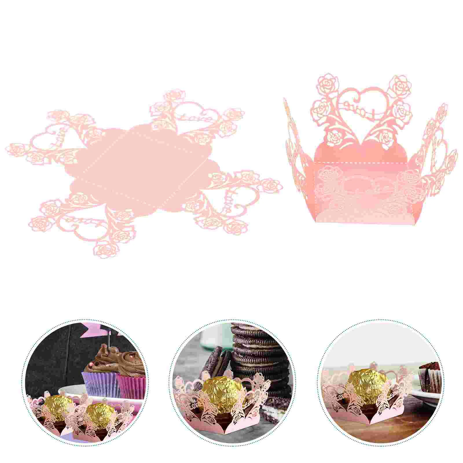 

50pcs Chocolate Cups Wedding Party Hollow-out Candy Cups Muffin Wrappers