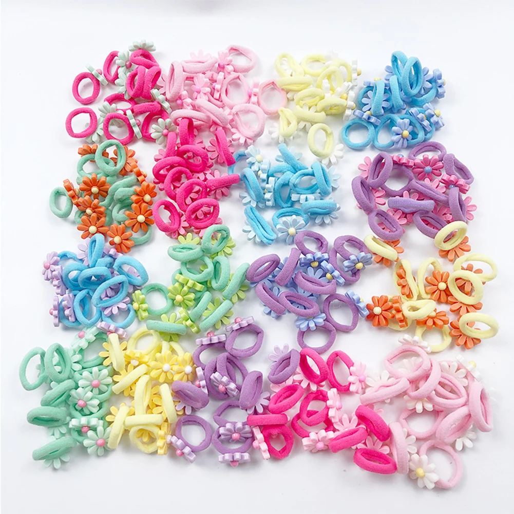 

10pcs/bag Flower Children Hair Ropes Headdress Elastic Rubber bands Ponytail Cute Hair Accessories Mini Hair For Girls