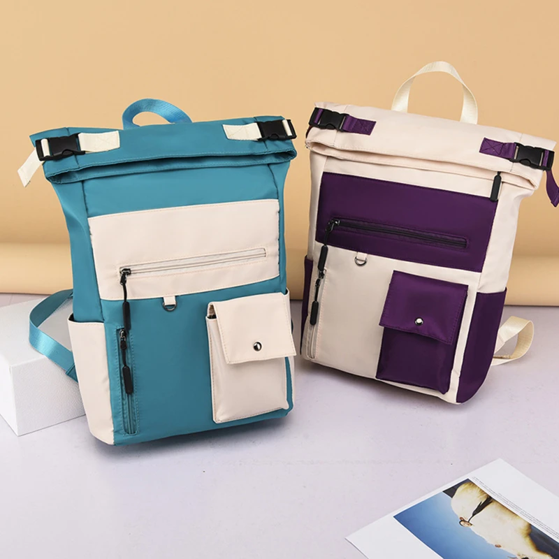 

fashion Oxford Waterproof Women Backpack Brand Travel Bag Large Capacity Laptop Bag Fashion Patchwork Female Backpack solid