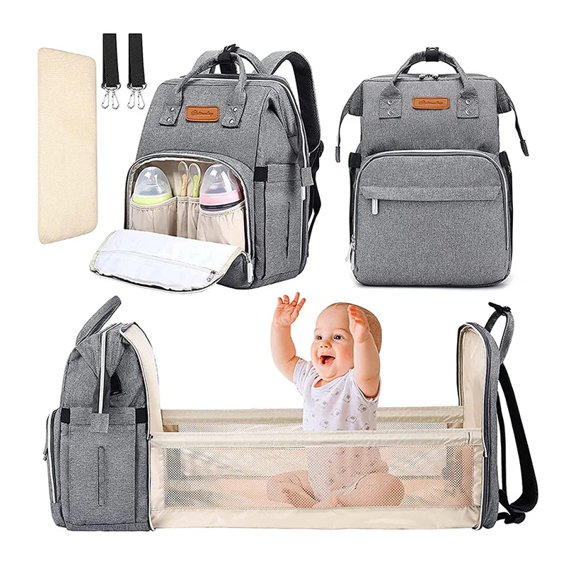 

3 in 1 Portable Diaper Bag Backpack Baby Nursery Travel Bed Bassinet Changing Pad Foldable Travel Crib Infant Sleeper Baby Nest