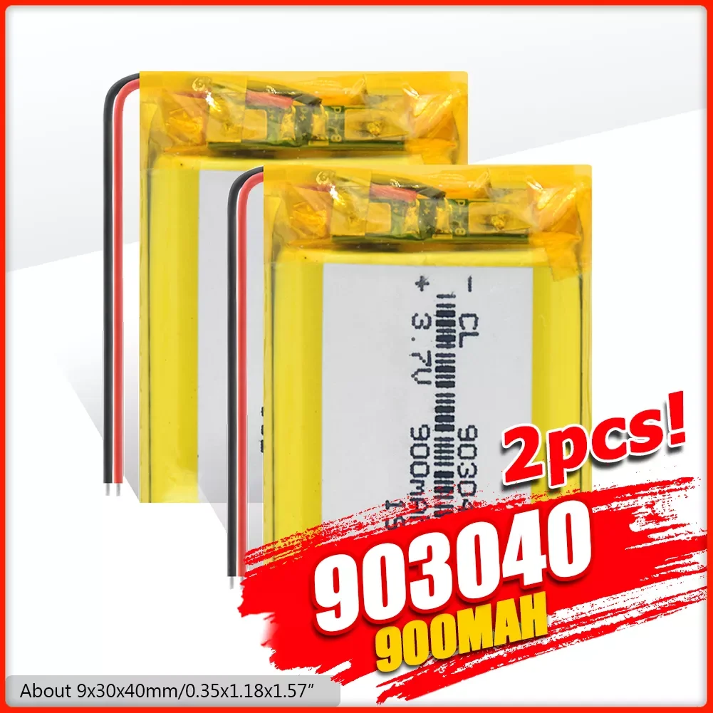 

3.7V lithium polymer battery 093040 903040 instrument GPS electronic screen 900MAH Rechargeable Li-ion Cell For Solar LED Lamp