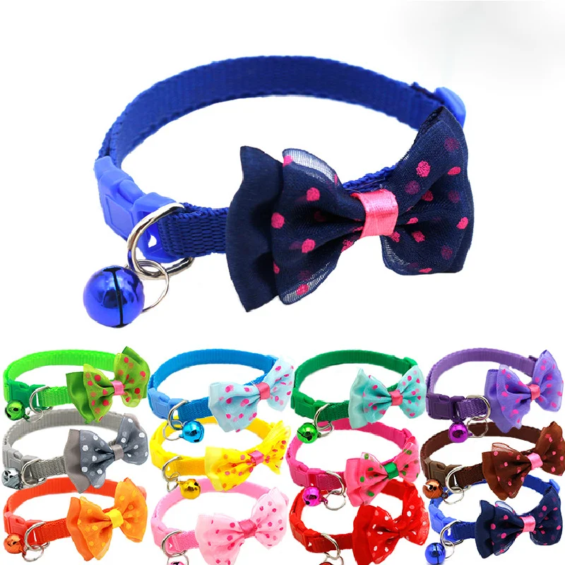 

Pet Bow Collar with Bell for Dogs For Cat Head Colla Puppy Groomming Accessories Adjustable Scarf with Bow for Small Medium Dogs