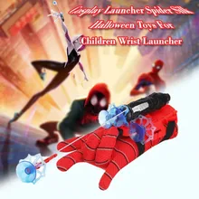 Movie Cosplay Launcher Spider Silk Glove Web Shooters Recoverable Wristband Halloween Prop Toys For Children