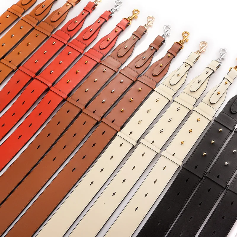 4cm Wide Genuine Leather Shoulder Strap 110cm Adjustable Replacement Bag Strap Cowhide Solid Color Woman Belts Bag Accessories