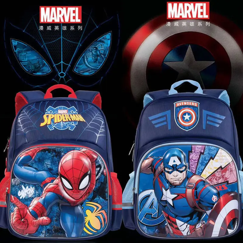 Disney students schoolbag Spider-Man load reduction spine protection large capacity waterproof lightweight shoulder backpack