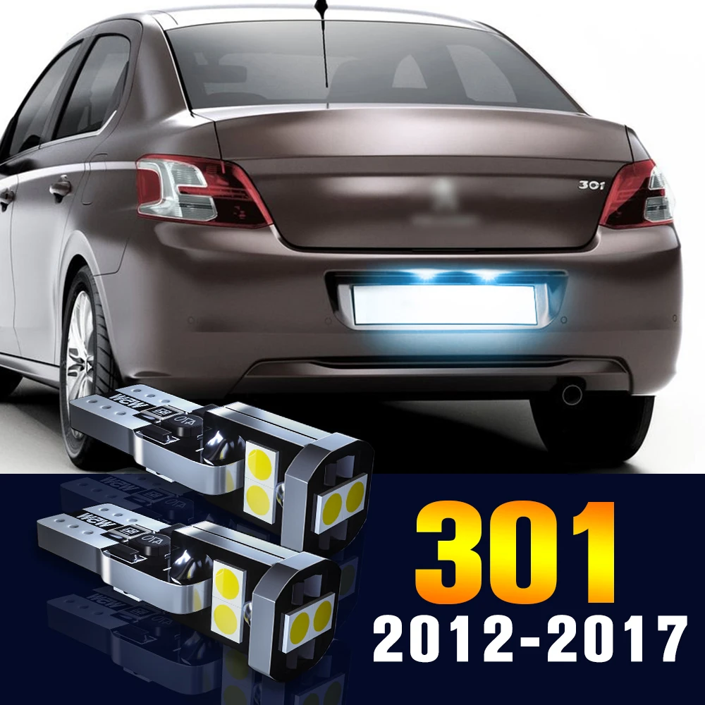 

2pcs LED License Plate Light Bulb Number Lamp For Peugeot 301 2012-2017 2013 2014 2015 2016 Accessories