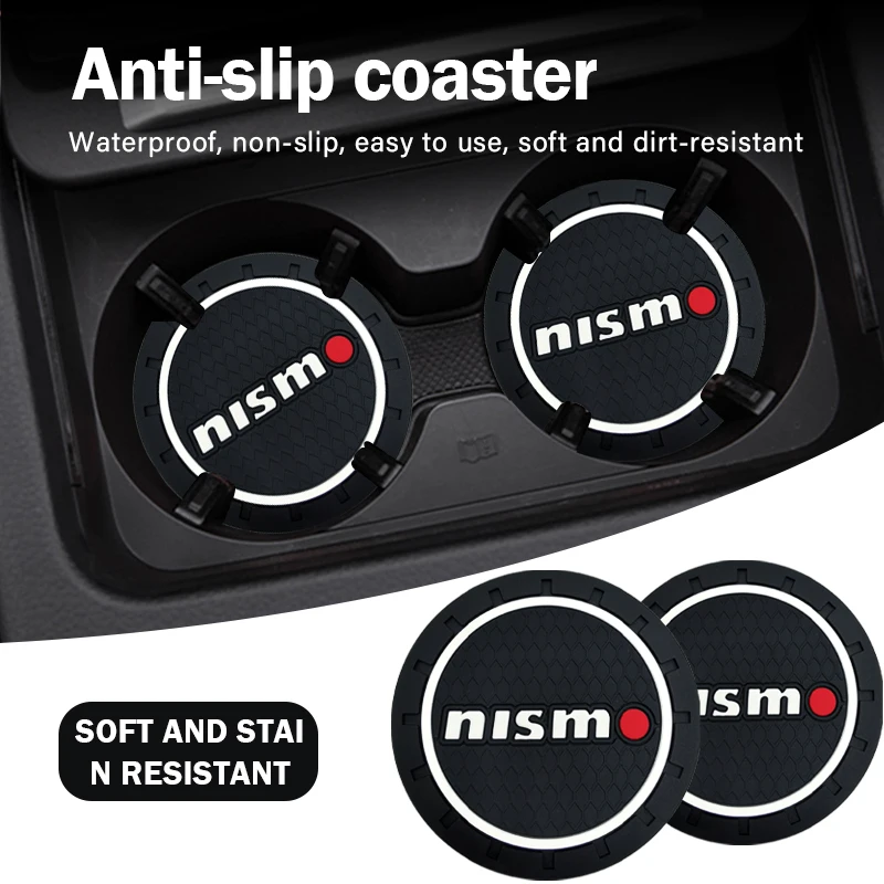 

Car Coaster Water Cup Bottle Holder Mat Anti-Slip Pad For Nismo Nissan Juke Tiida Teana GTR 350Z 370Z 240SX Auto Accessories