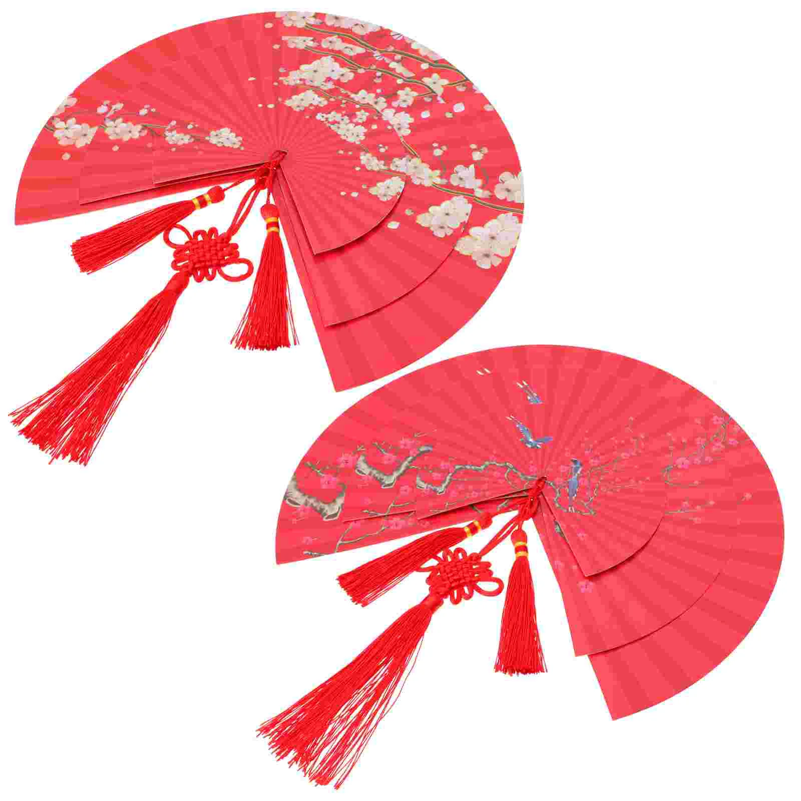 

2Sets Paper Fans Festival Paper Fans Backdrop Scene Decors for Wedding New Year Decor