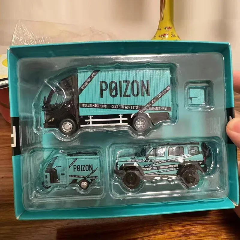 XCARTOYS 1:64 Кол-именный ящик грузовик экспресс-трехколесный велосипед набор модель