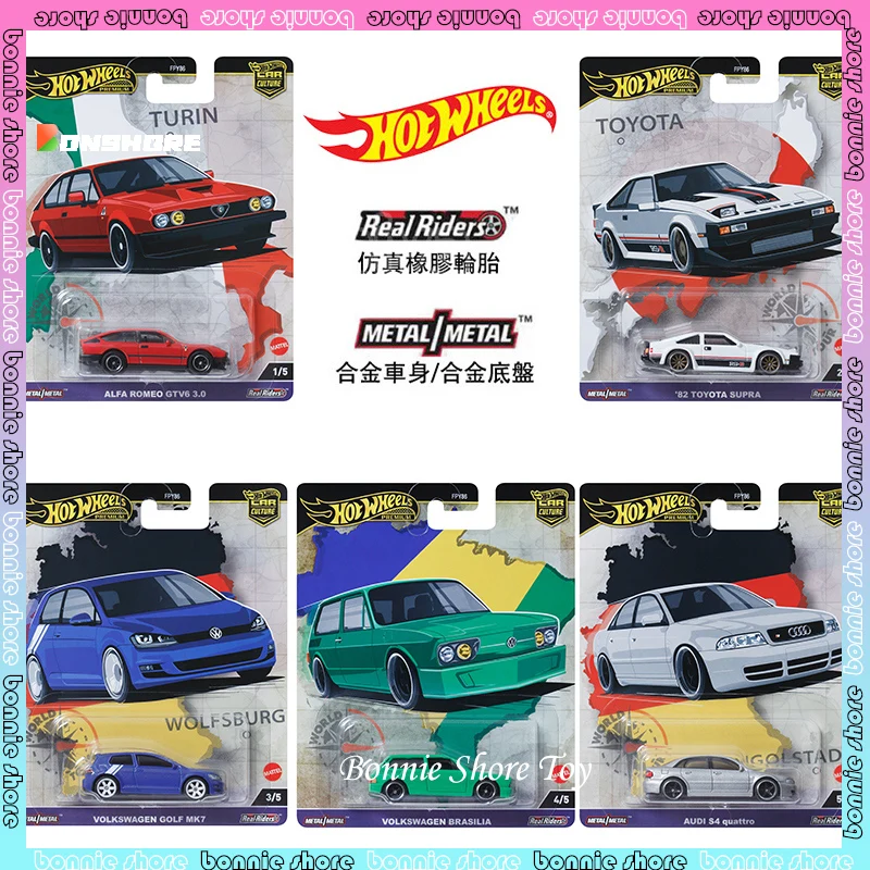 Hot Wheels Car Culture World Tour Series Модель автомобиля из сплава 1/6 Romeo Subaru Volks Wagenwerk Audi Модели